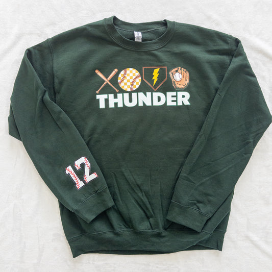 Baseball Number Sleeve Add-On for Sweatshirts