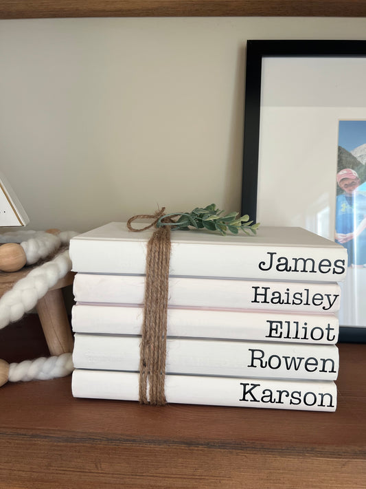 Personalized and Customized Book Stack Shelf Decor