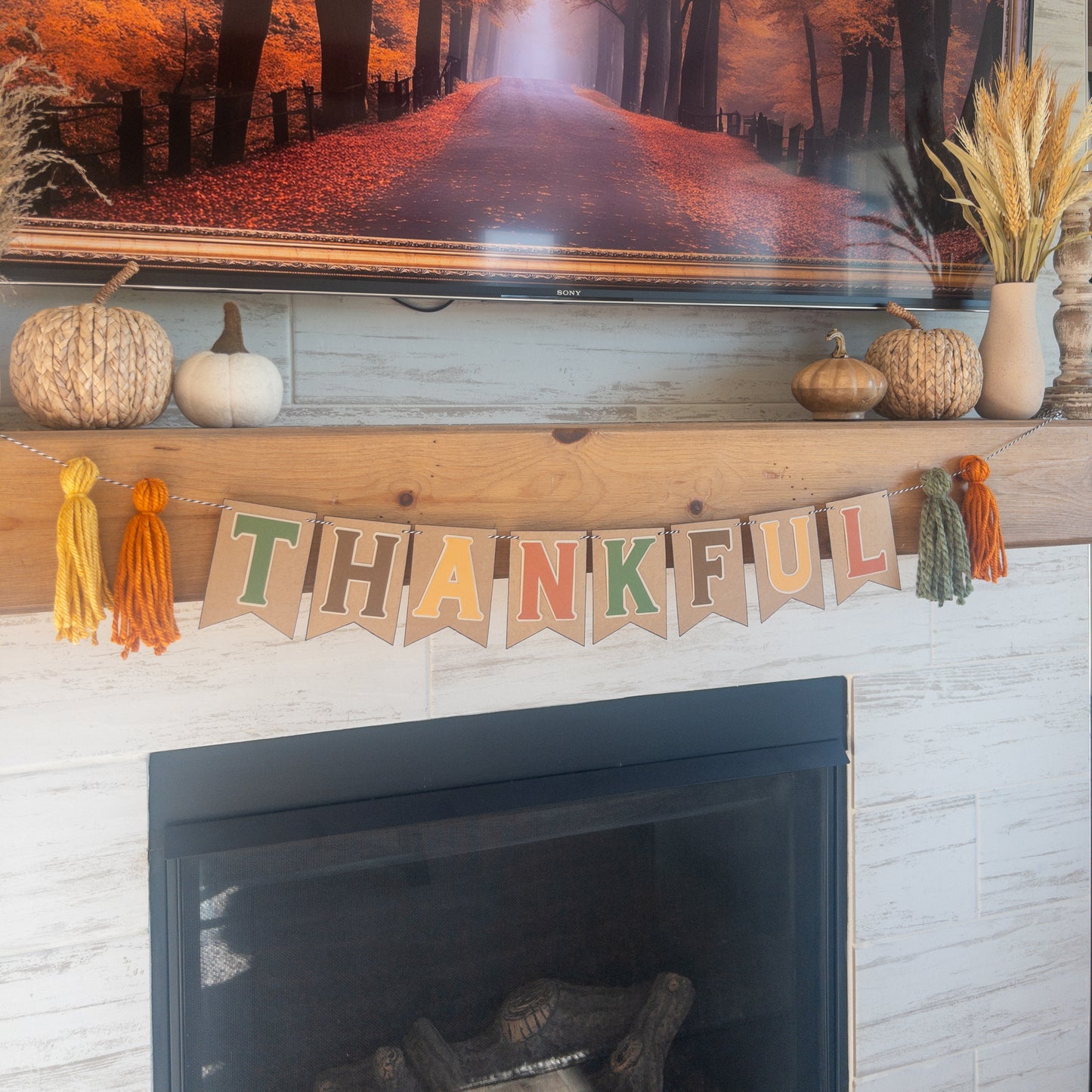 Thankful Fall Banner Home Decor