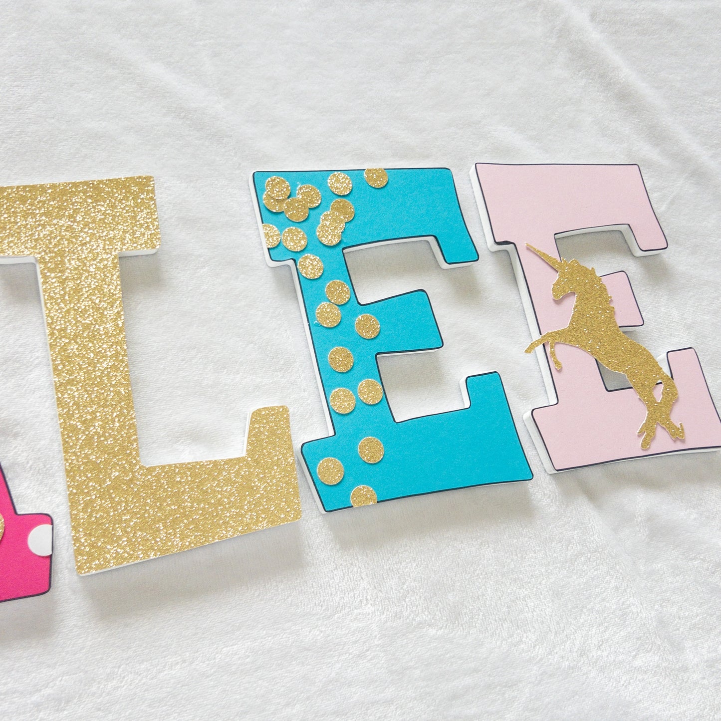 Unicorn Princess Rainbow Custom Wood Letters