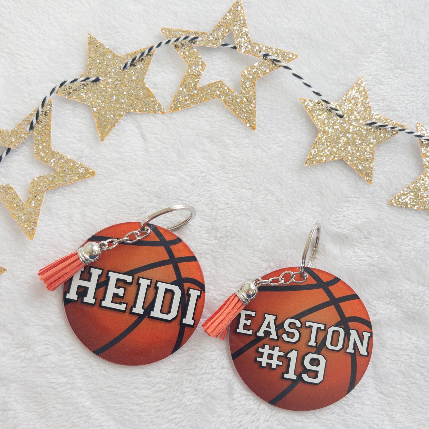 Personalized Basketball Name Keychain for Backpacks, Sports Bags, Luggage