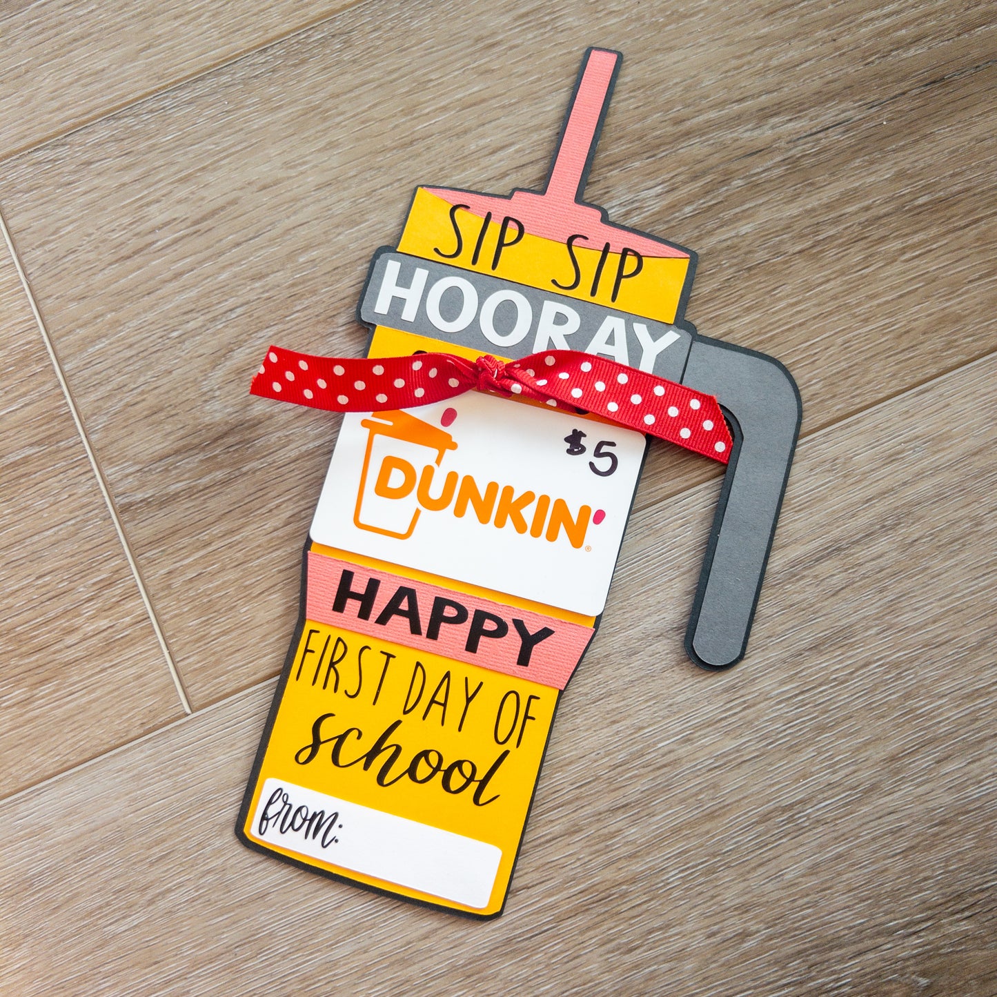 Sip Sip Hooray First Day of School Teacher Gift Card Holder