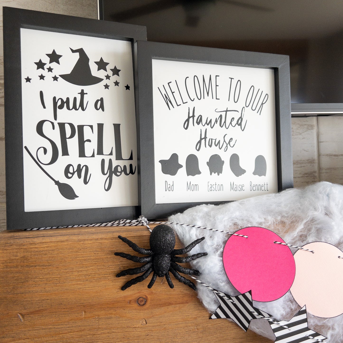 Personalized Family Halloween I put a spell on you Wood Signs