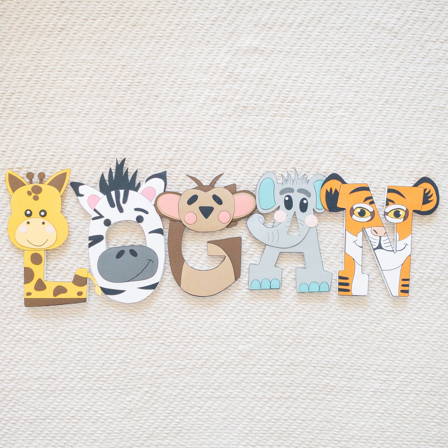 Zoo Safari Animal Custom Wood Letters