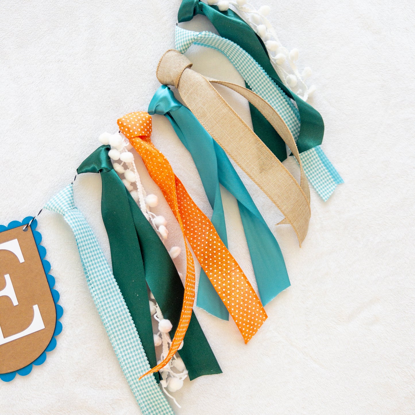 Pumpkin Themed Highchair Birthday Banner Garland