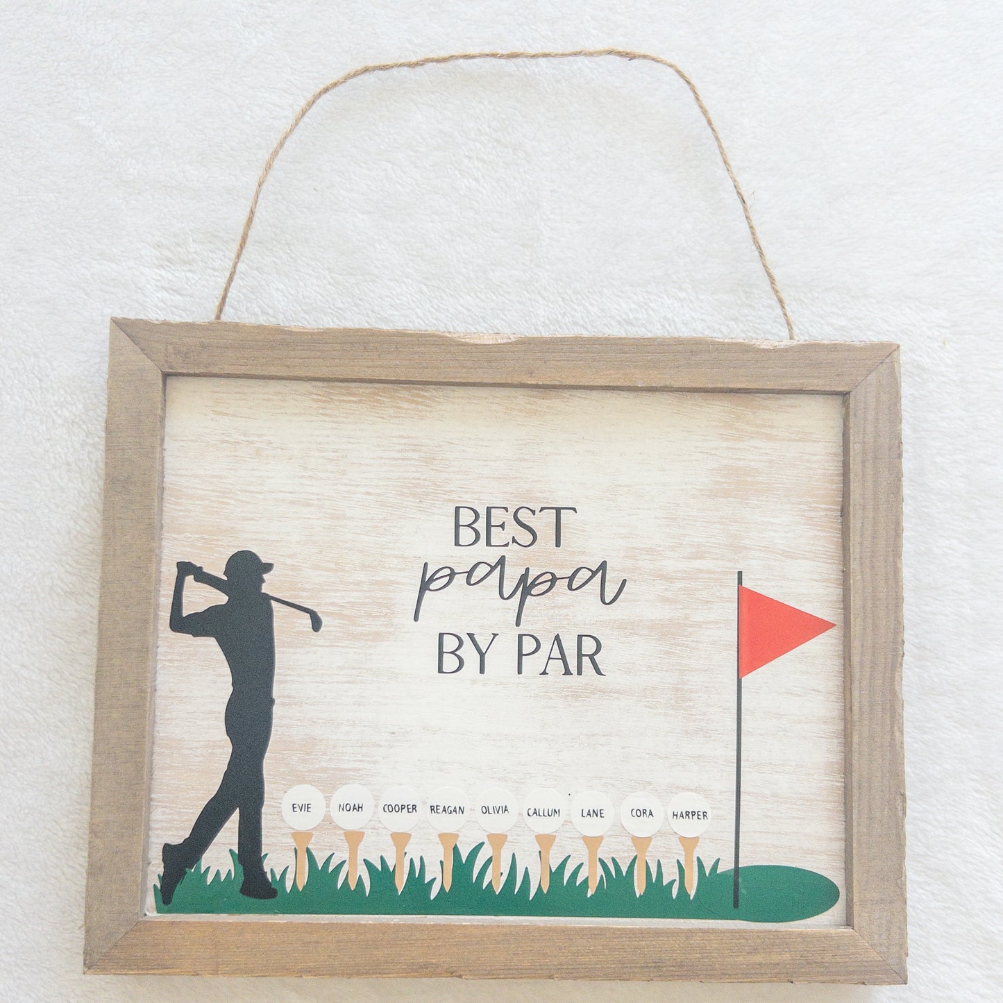 Personalized Best Grandpa Dad Papa by Par Golf Wood Sign