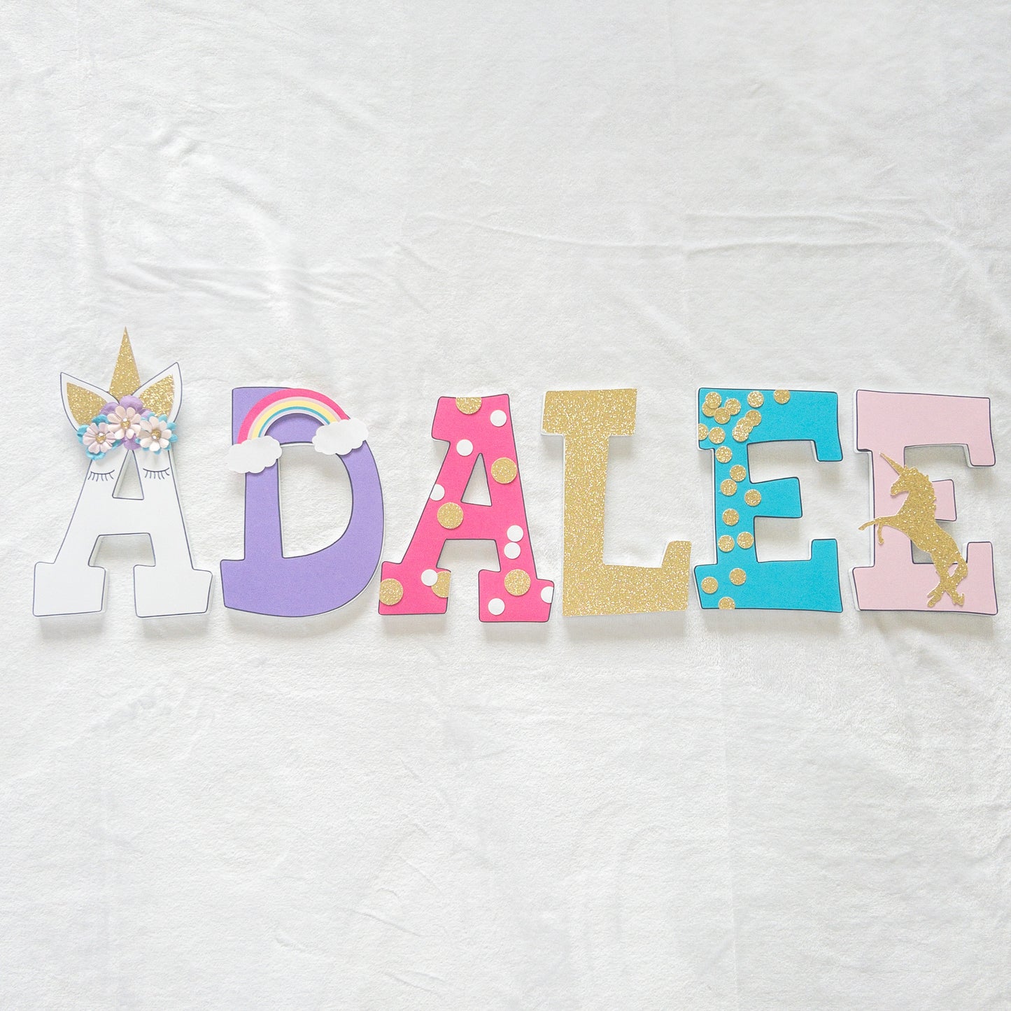 Unicorn Princess Rainbow Custom Wood Letters