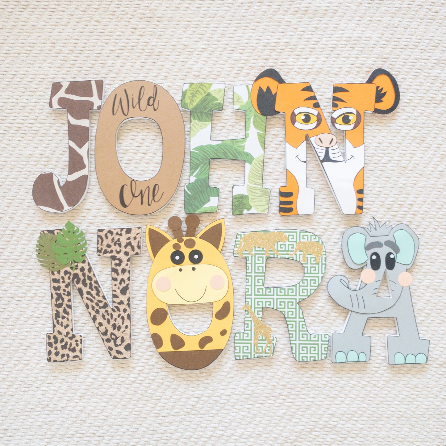 Zoo Safari Animal Custom Wood Letters