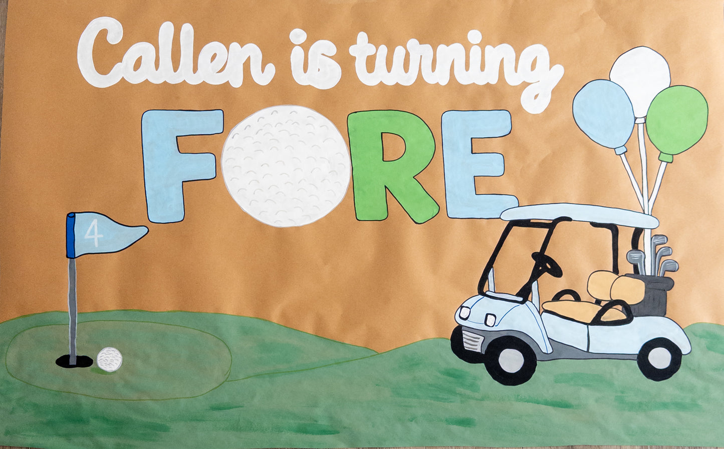 Custom Hand-Painted Kraft Paper Banner