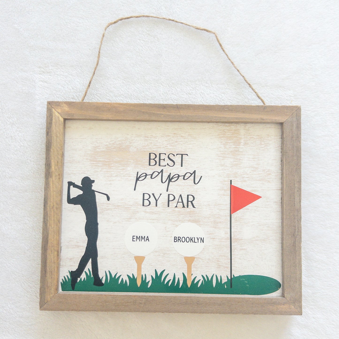 Personalized Best Grandpa Dad Papa by Par Golf Wood Sign