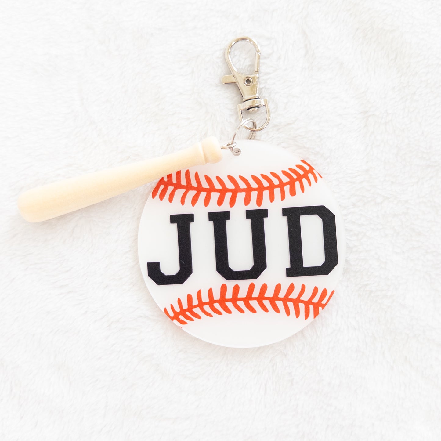Personalized Baseball Name Keychain for Backpacks, Sports Bags, Luggage