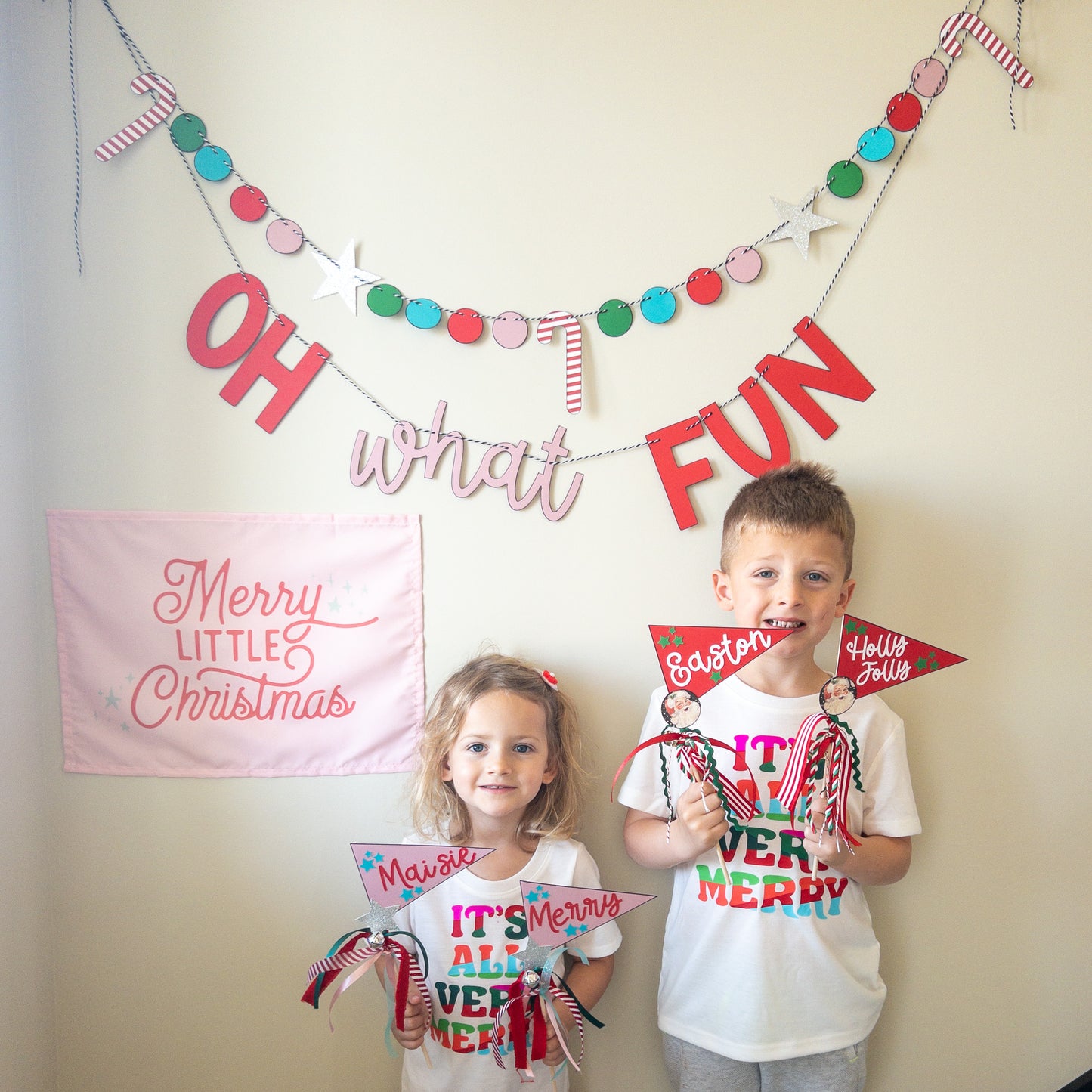 Christmas Holiday Pennant Party Flags