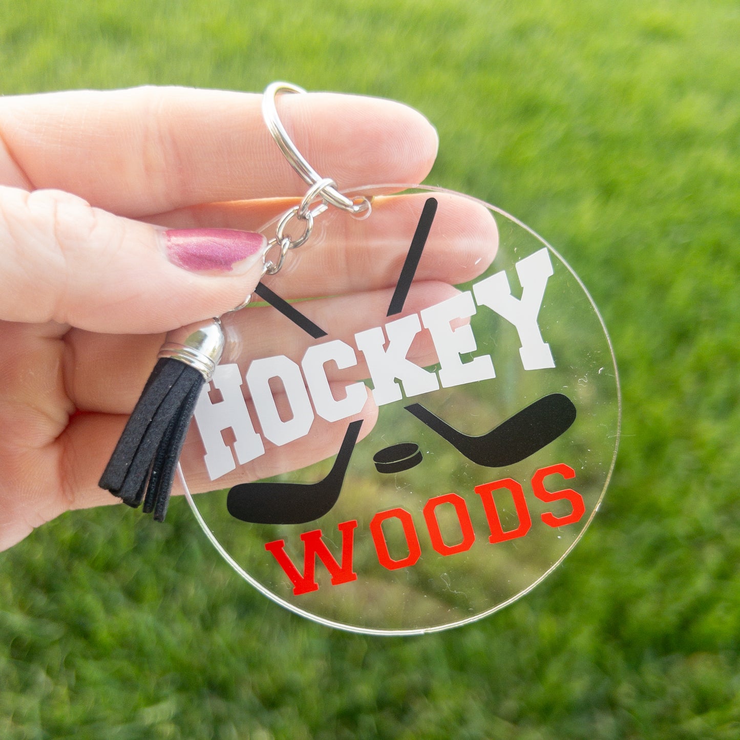 Personalized Hockey Name Keychain for Backpacks, Sports Bags, Luggage