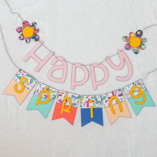 Happy Spring Paper Banner