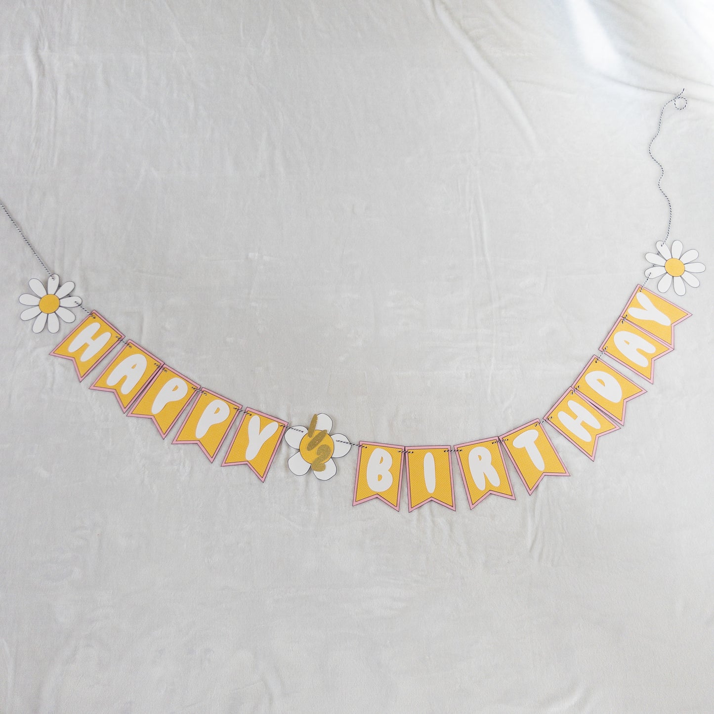 Daisy Theme Birthday Party Banner