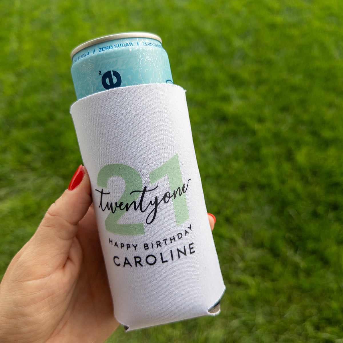 Custom 21st Birthday Can Cooler