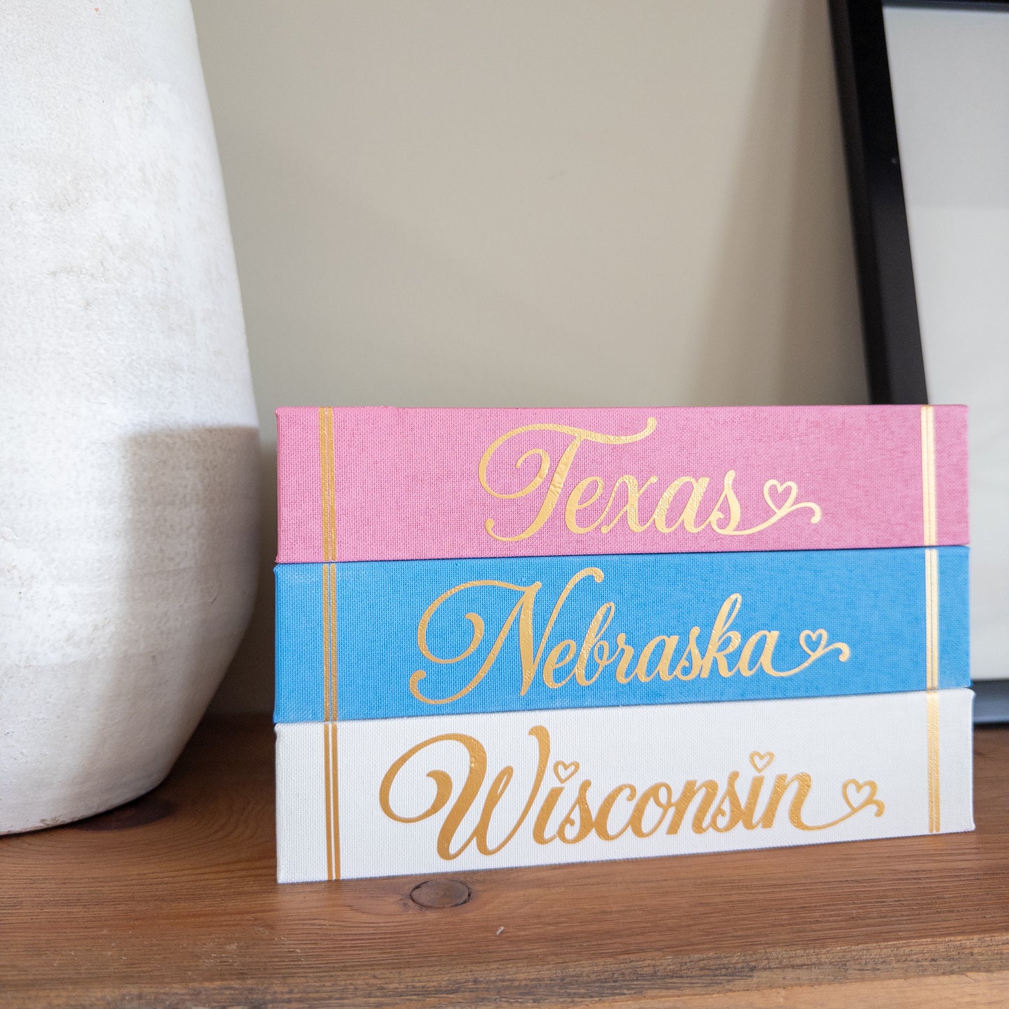 Custom Painted Book Stack | Personalized Home, Dorm & Classroom Decor