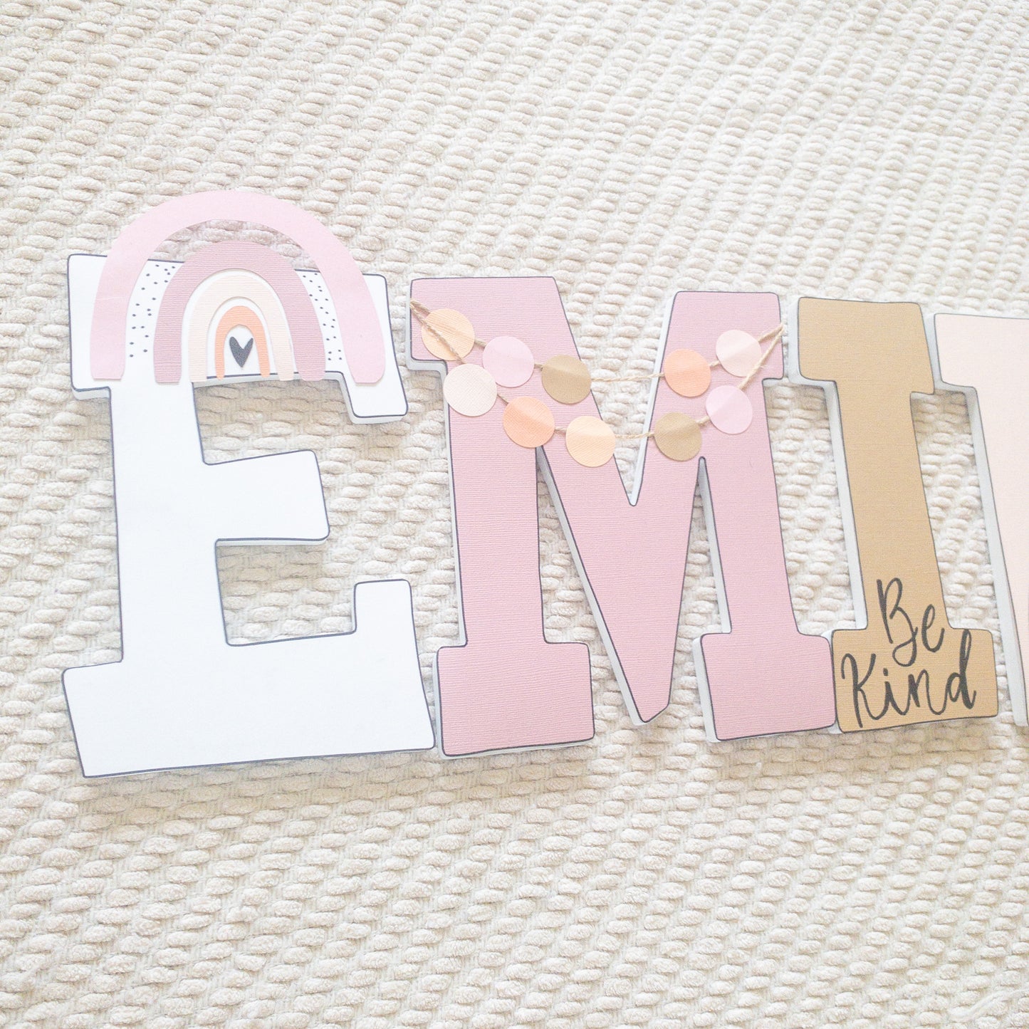 Boho Rainbow Nursery Custom Wood Letters