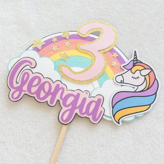 Unicorn Birthday Cake Topper