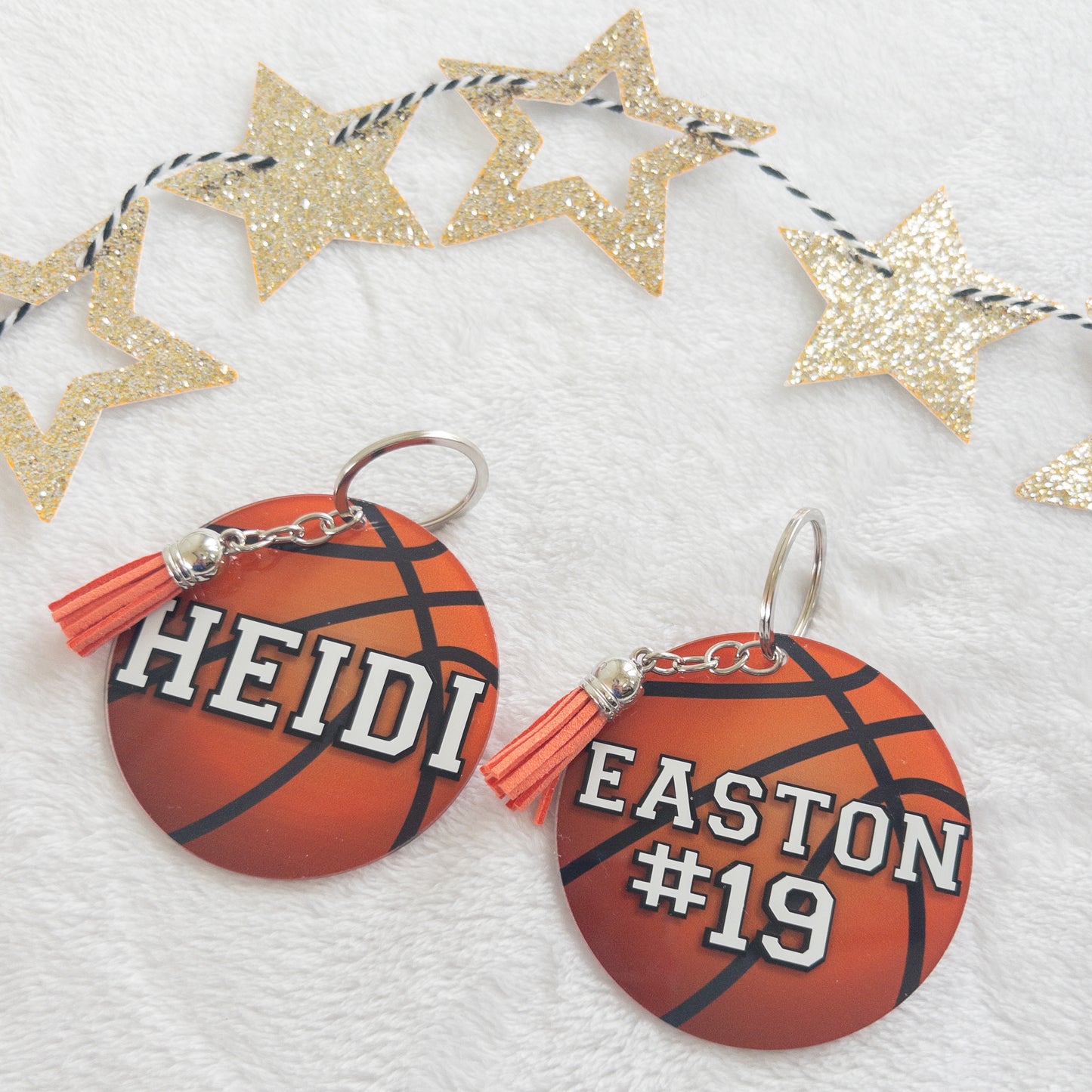 Personalized Basketball Name Keychain for Backpacks, Sports Bags, Luggage