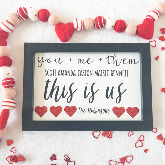 Personalized Valentines Day Family Wood Sign