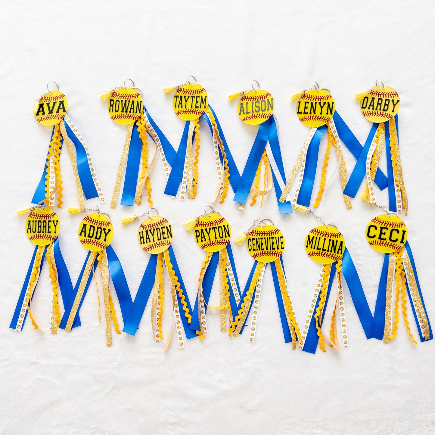 Personalized Softball Name Keychain for Backpacks, Sports Bags, Luggage