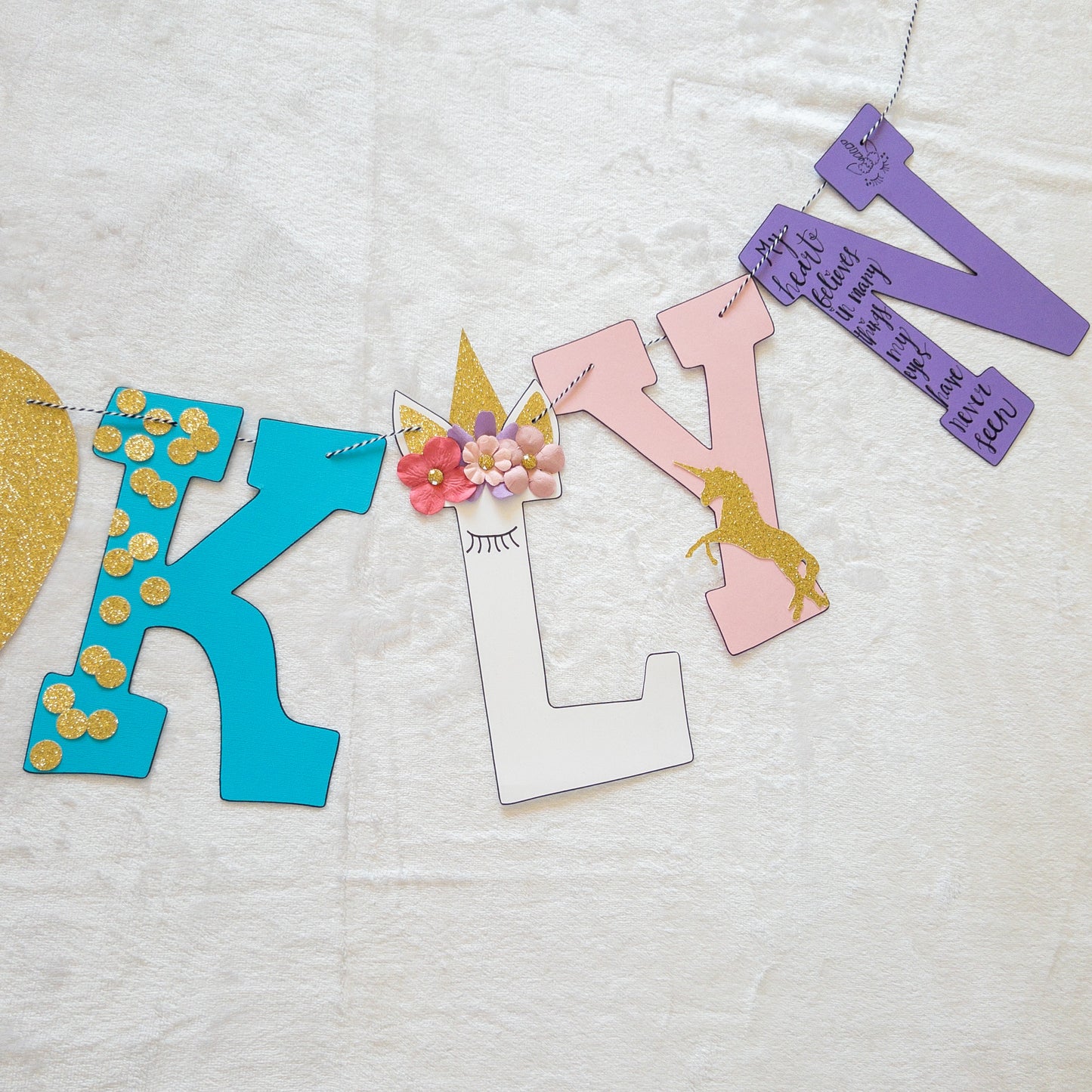 Unicorn Princess Custom Name Banner