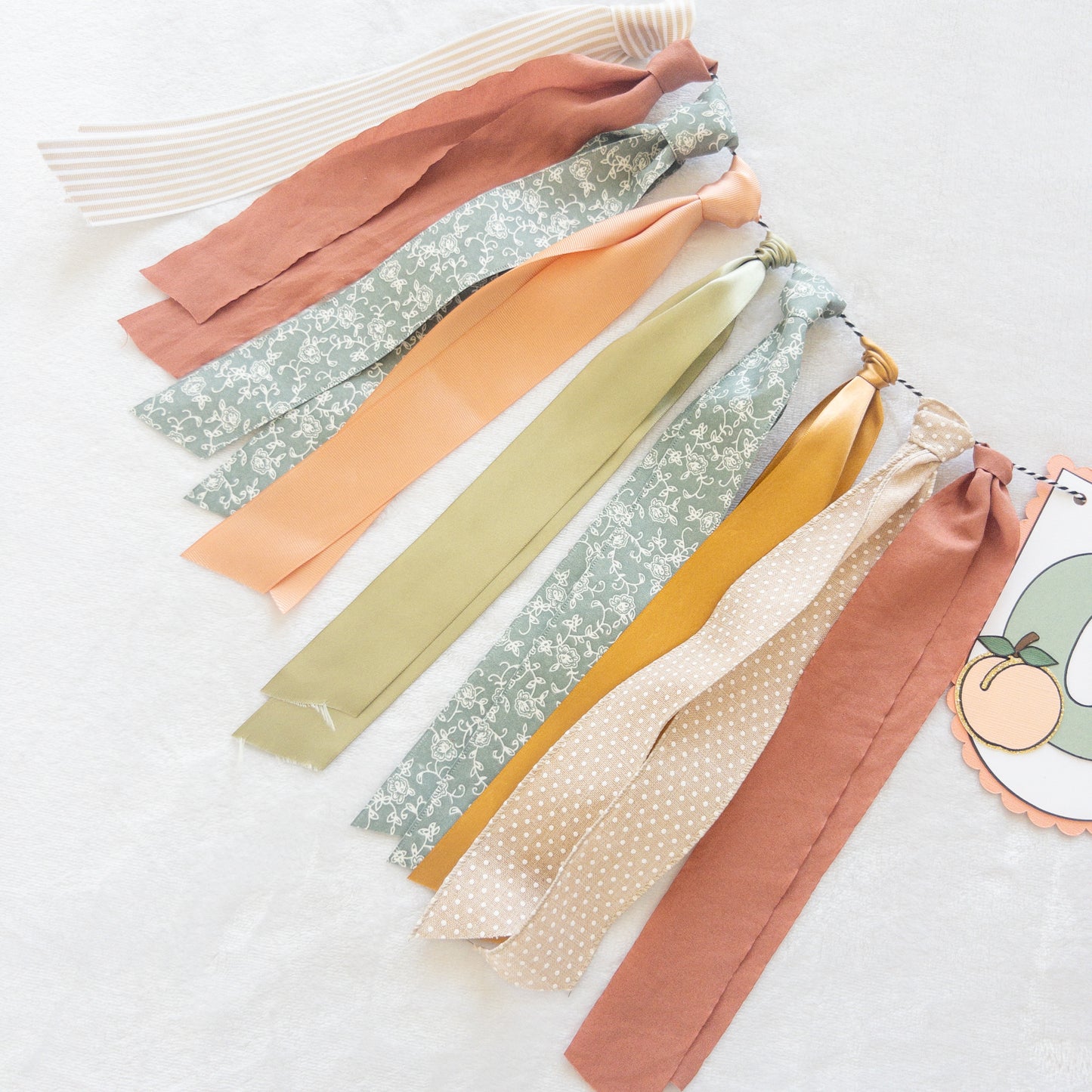 Peach Themed Highchair Birthday Banner Garland