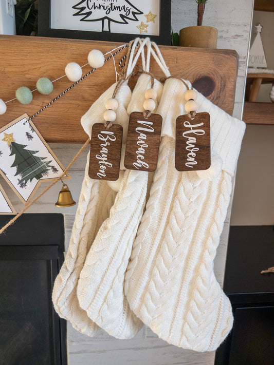 Personalized Wood Christmas Stocking Tags