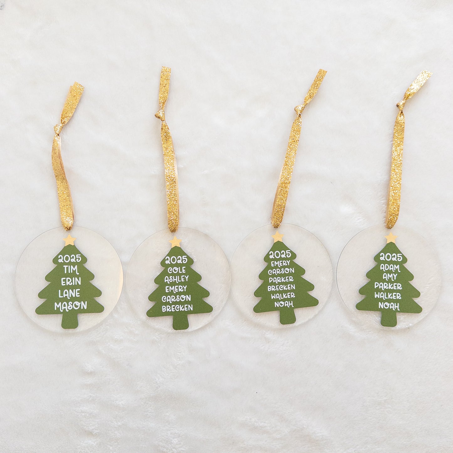 Personalized Family Christmas Ornament – Custom Acrylic Tree Design