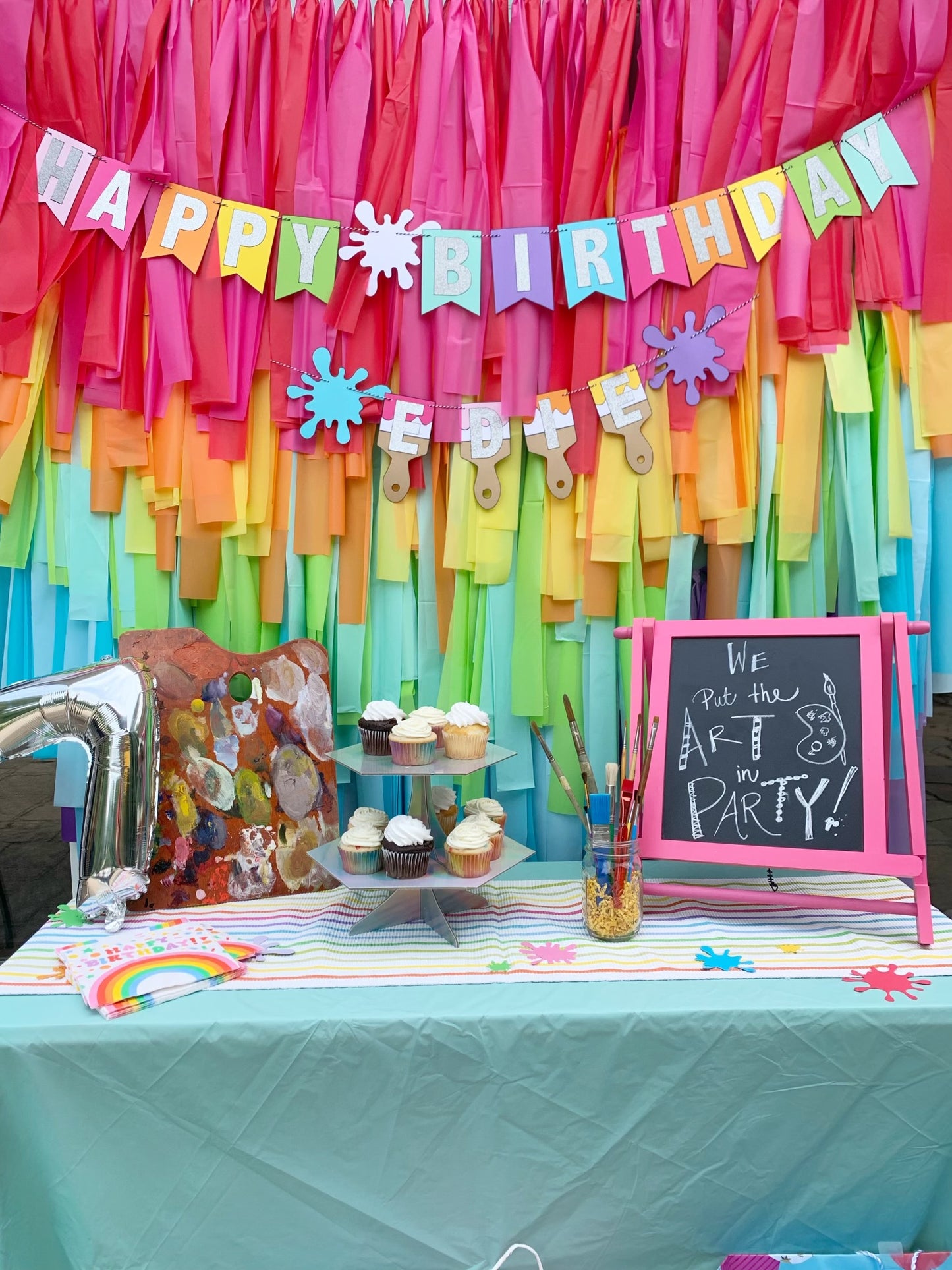 Art Party Paint Birthday Banner