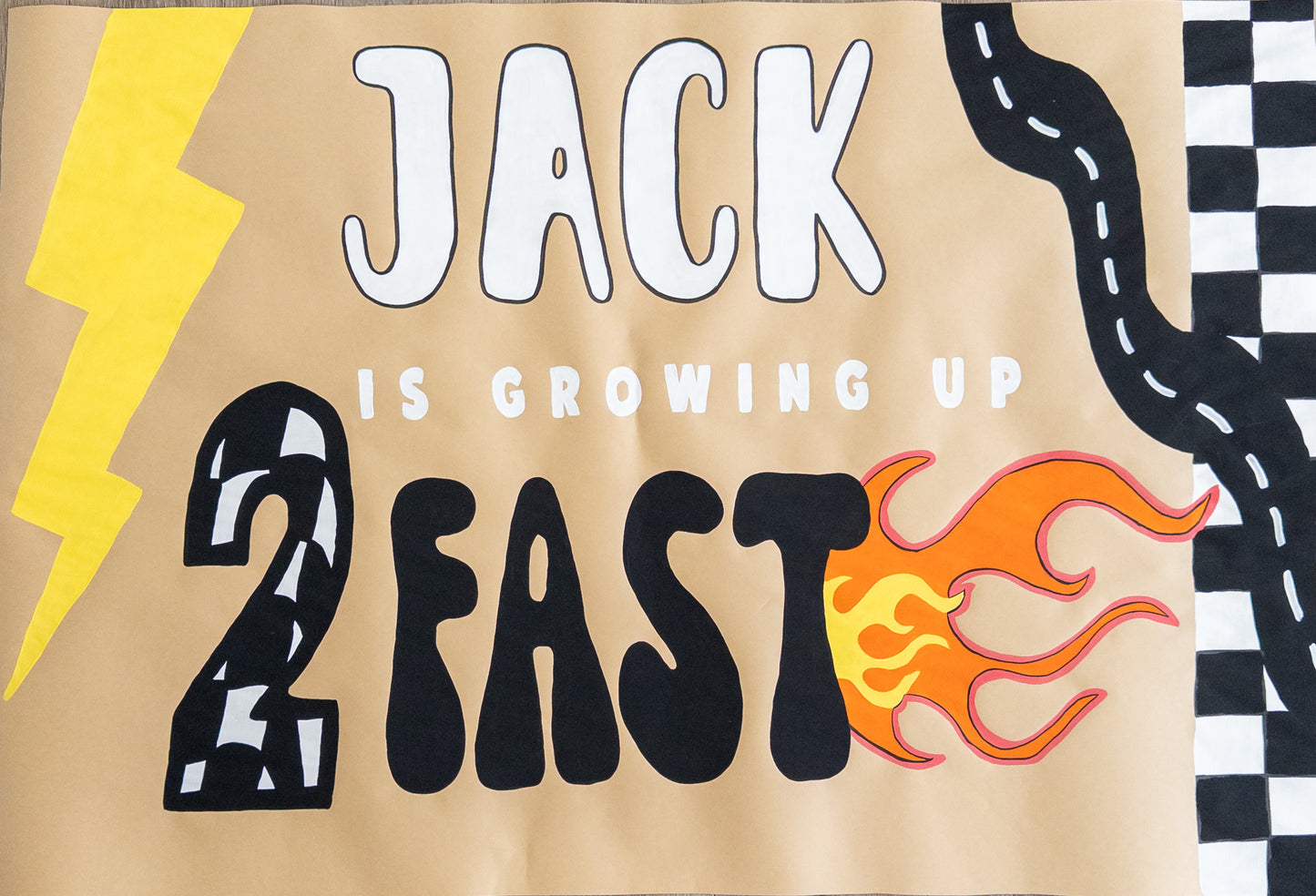 Custom Hand-Painted Kraft Paper Banner