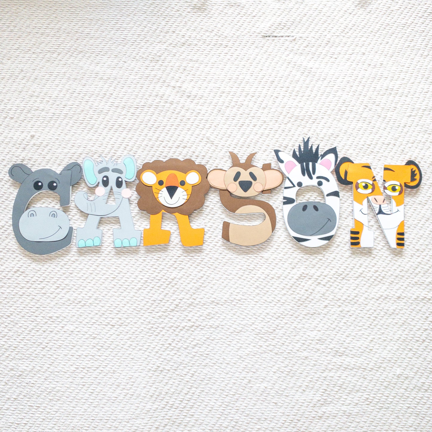 Zoo Safari Animal Custom Wood Letters