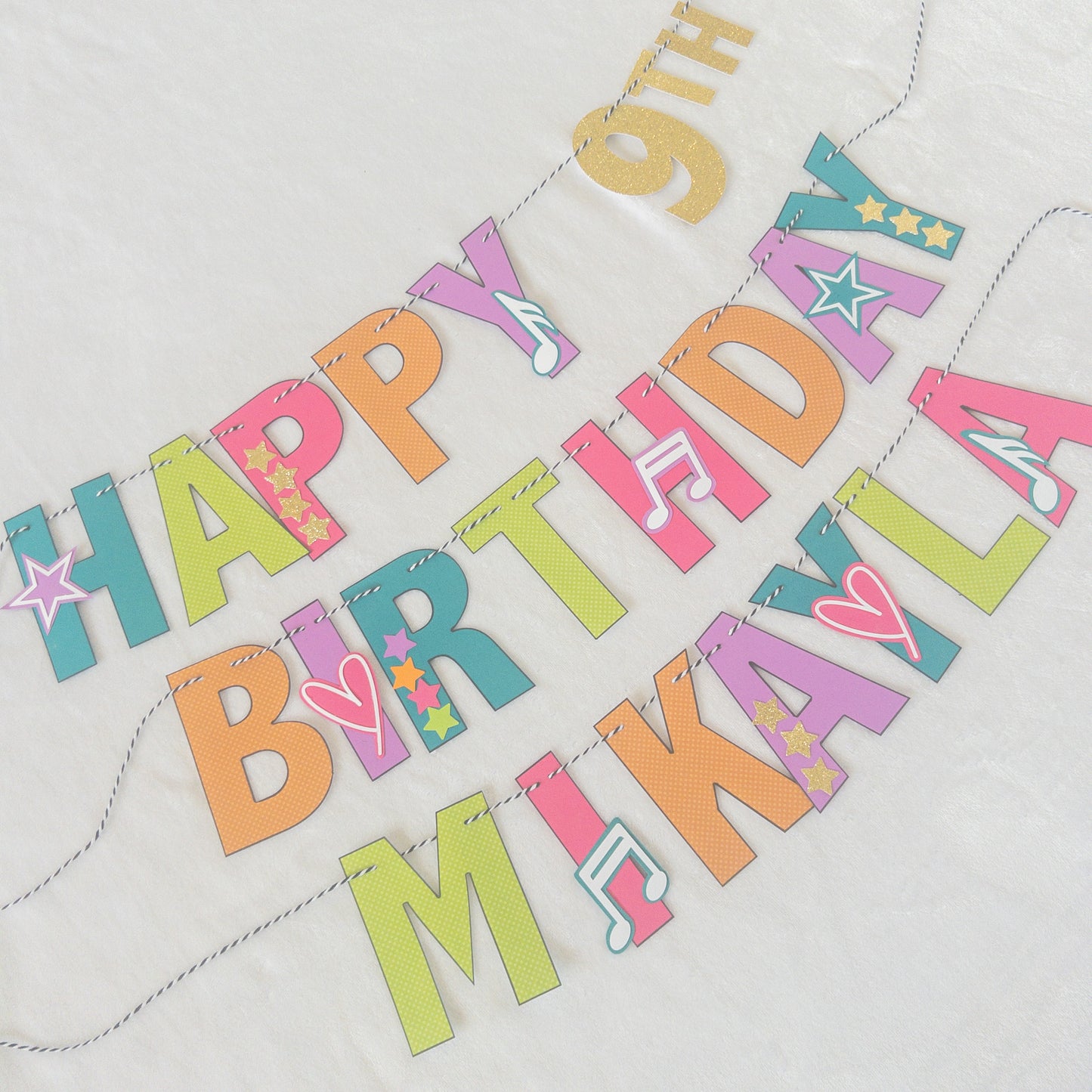 Dance Party Themed Birthday Banner