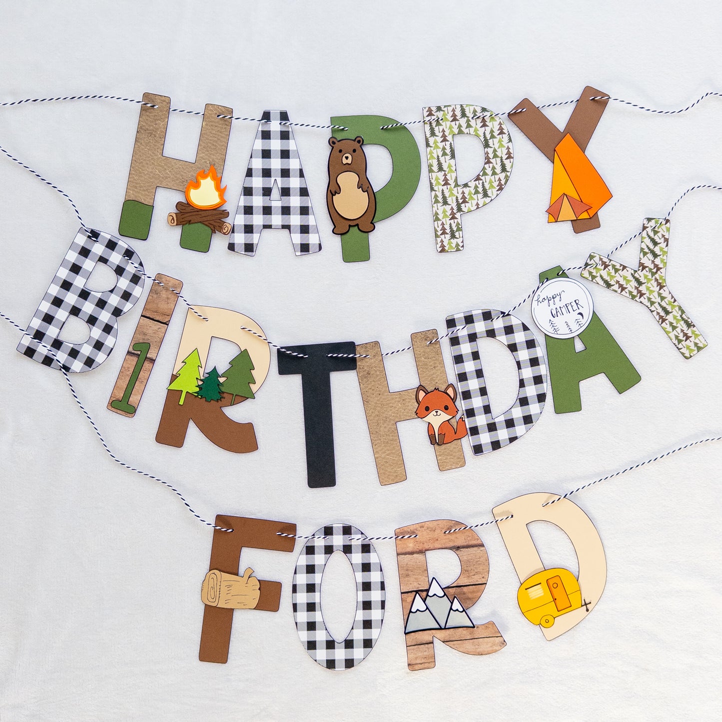 Happy Camper Birthday Banner