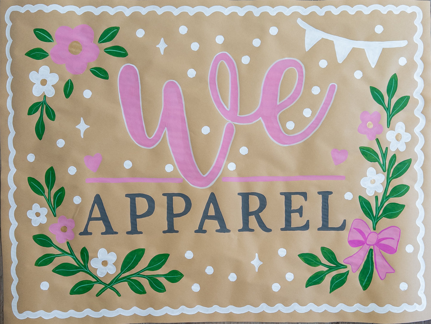 Custom Hand-Painted Kraft Paper Banner