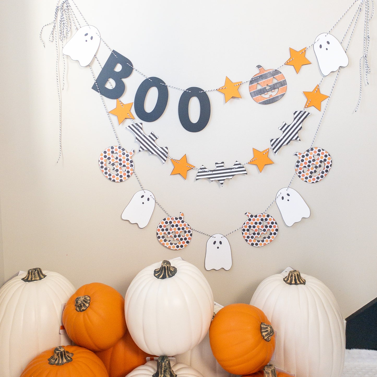 Halloween Boo Bats Pumpkins banner