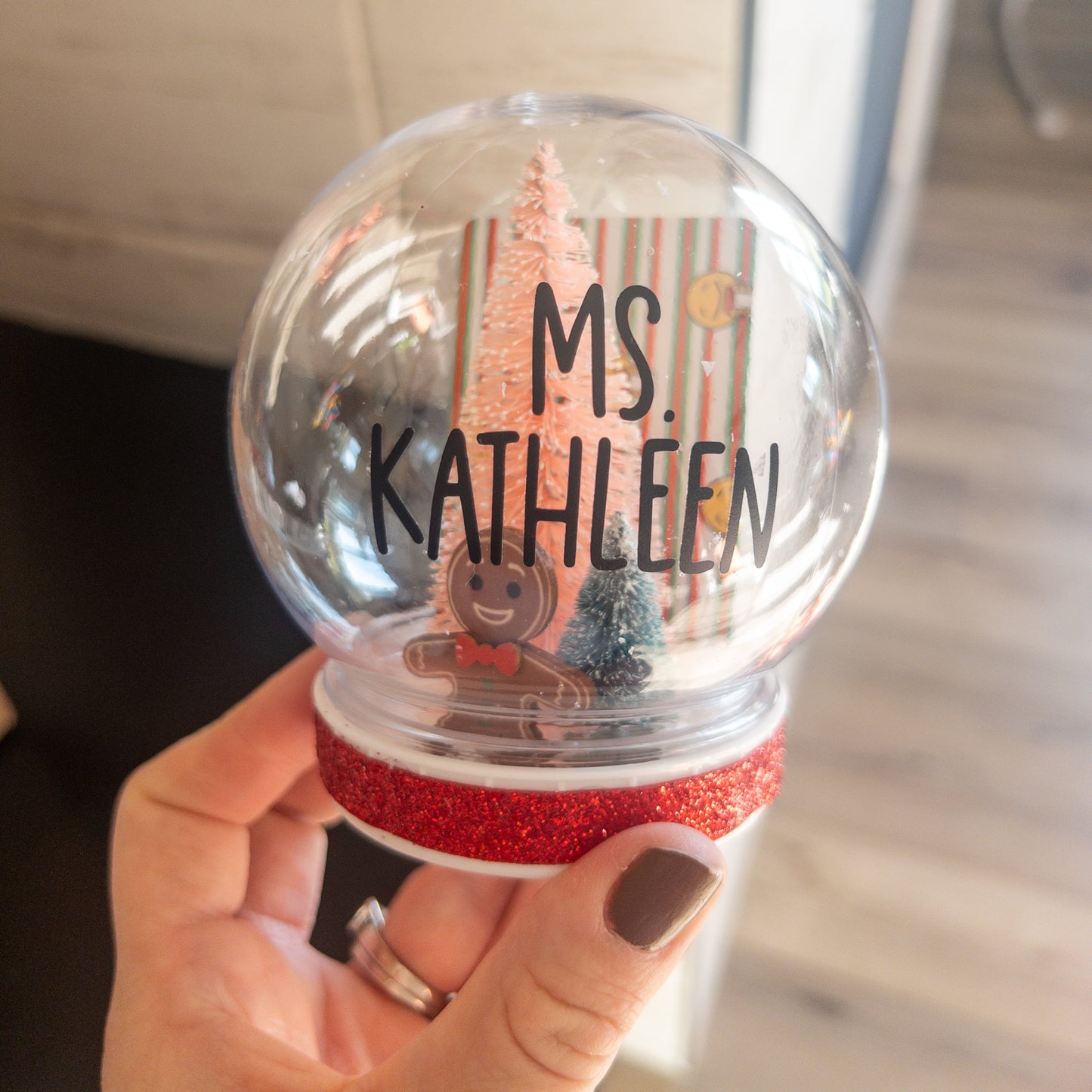 Personalized Snow Globe Gift Card Holder