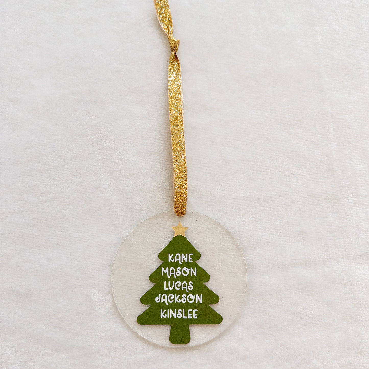 Personalized Family Christmas Ornament – Custom Acrylic Tree Design