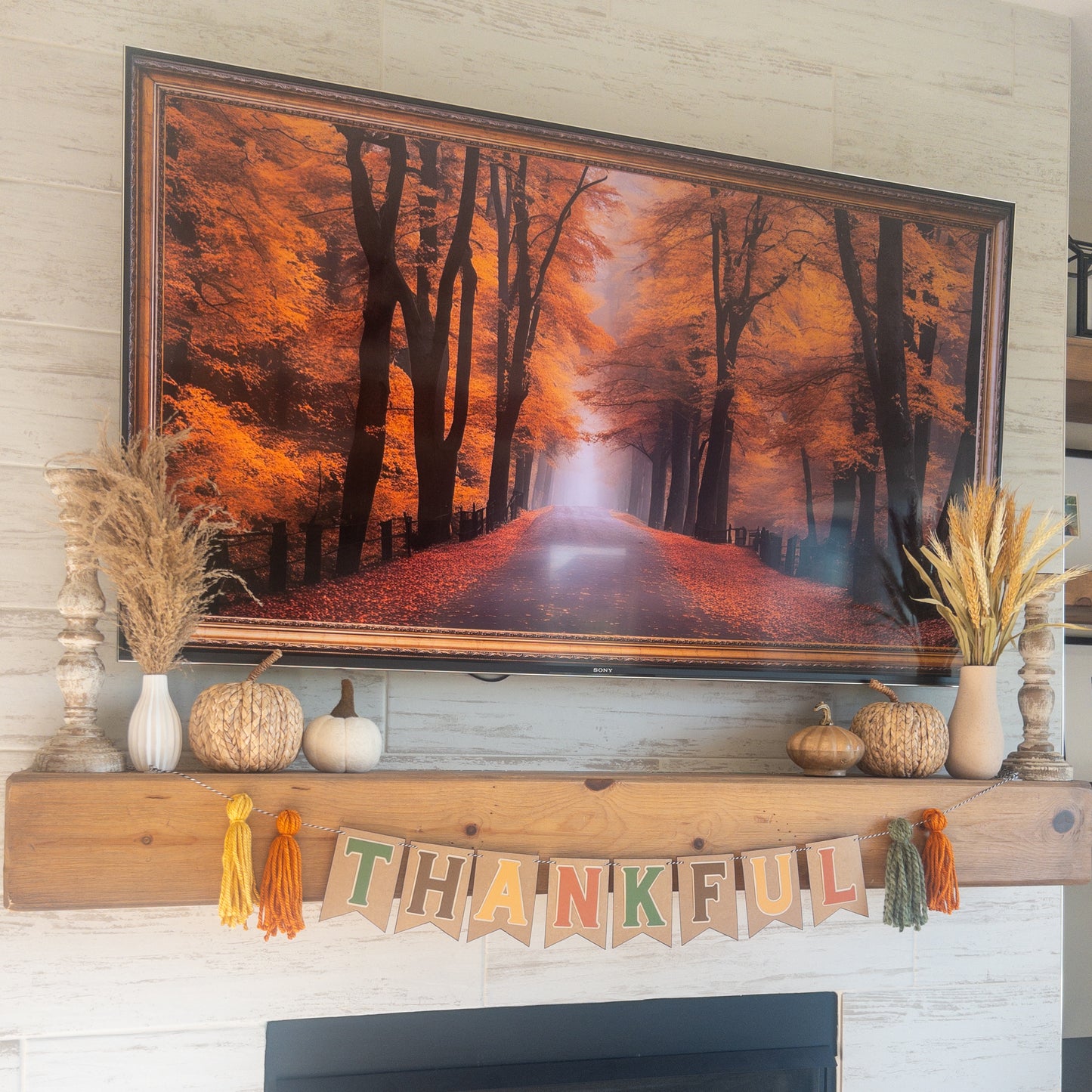 Thankful Fall Banner Home Decor