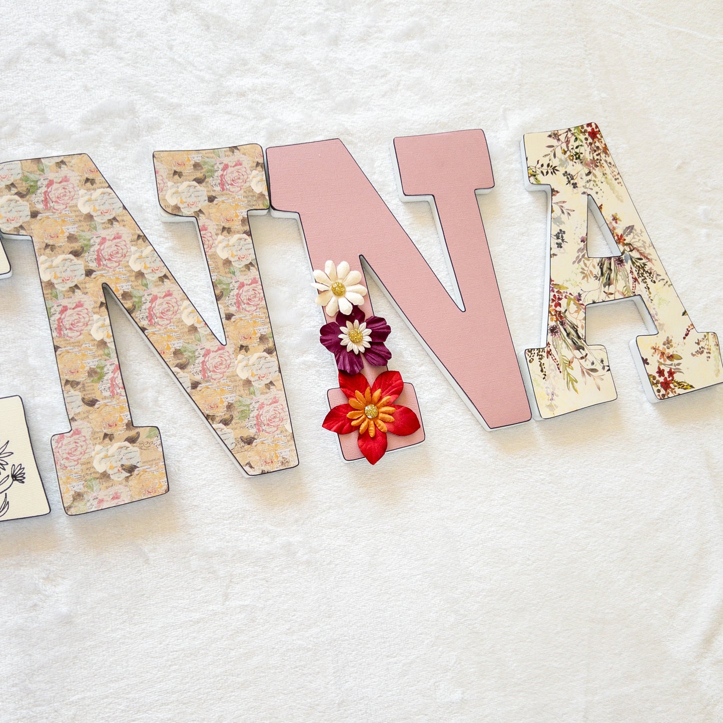 Wildflower Custom Wood Letters