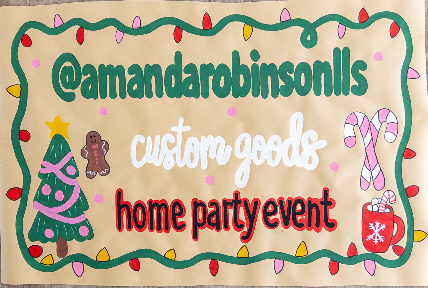 Custom Hand-Painted Kraft Paper Banner