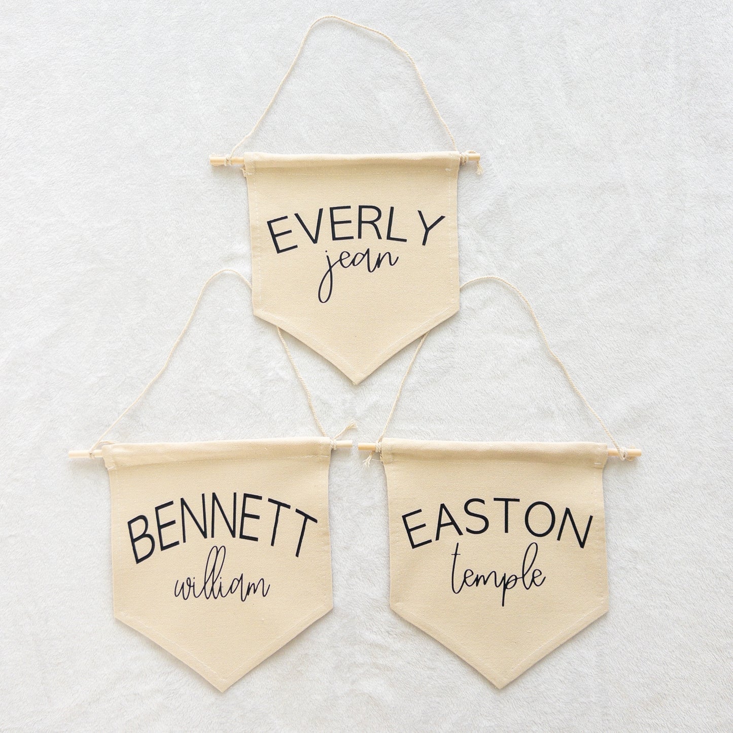 Custom Name Canvas Hanging Pennant