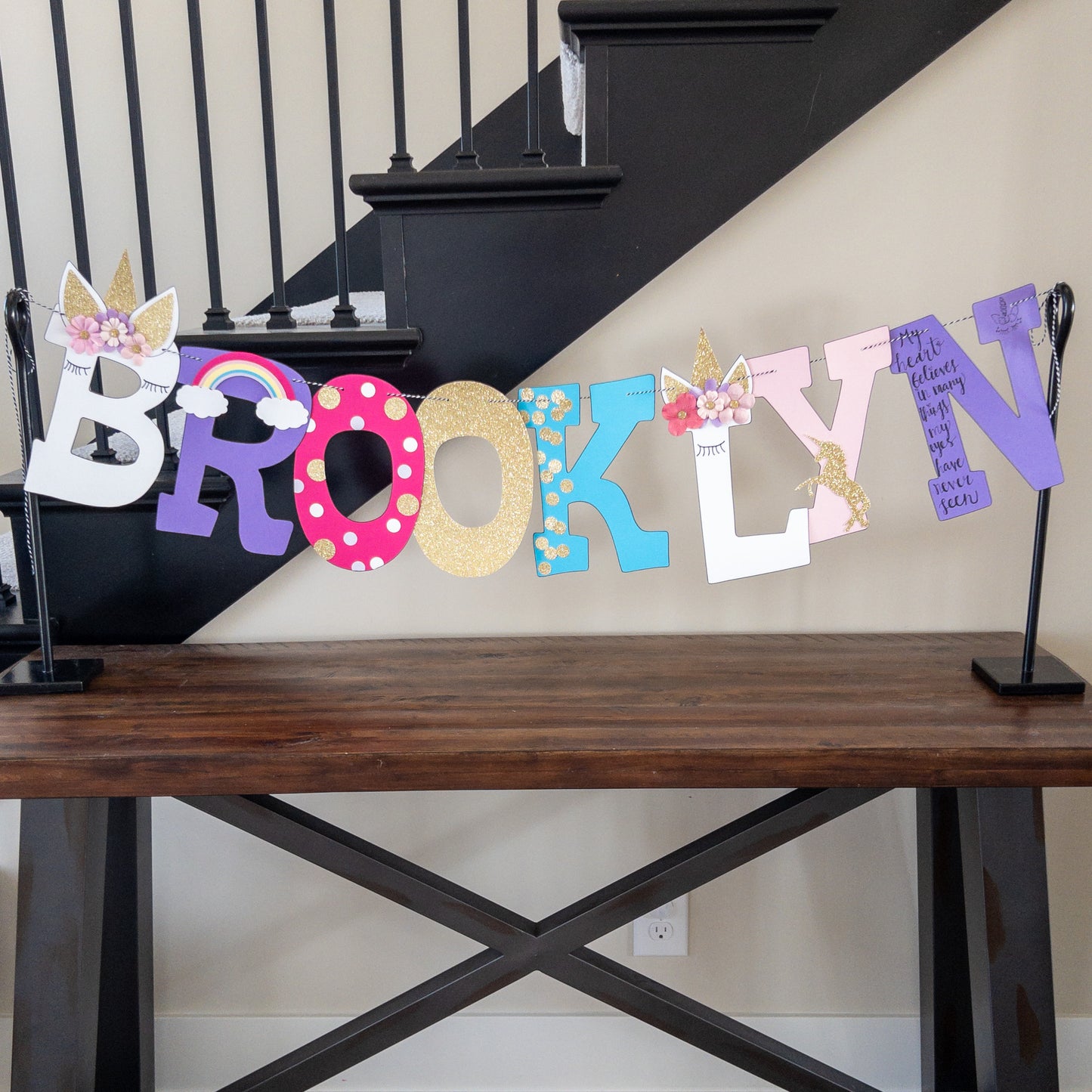 Unicorn Princess Custom Name Banner