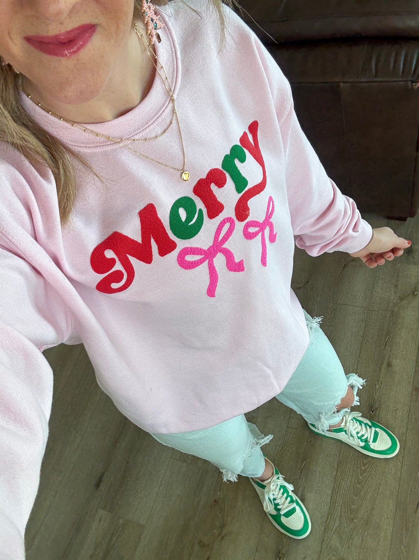 Pink Merry Christmas sweatshirt ￼