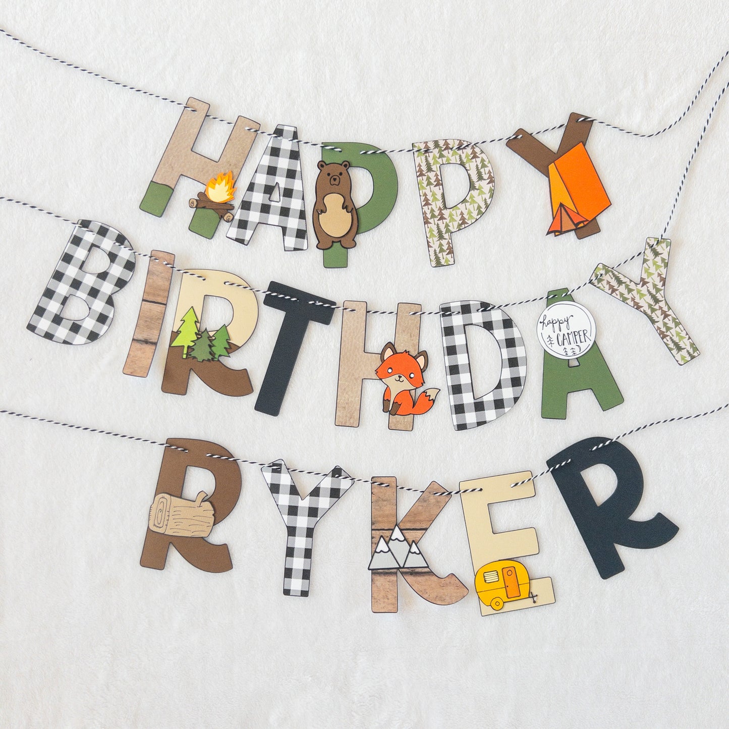 Happy Camper Birthday Banner