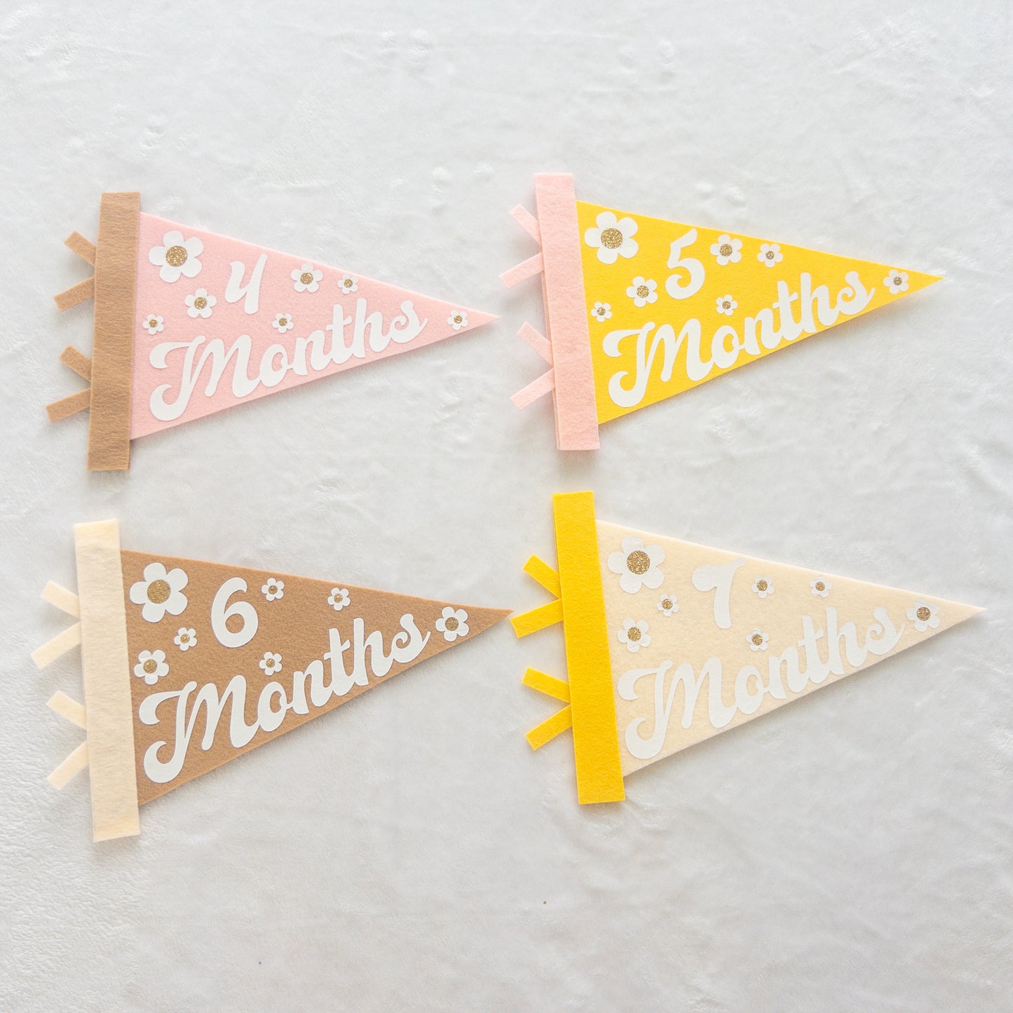 Monthly Milestone Custom Felt Flag Set