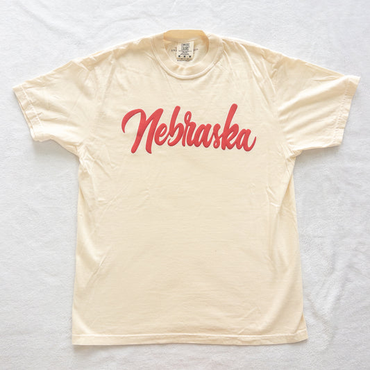 Nebraska Puff Vinyl Comfort Colors Tee