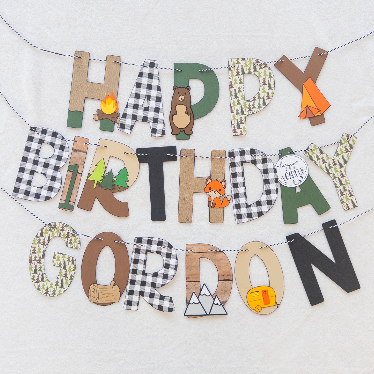 Happy Camper Birthday Banner