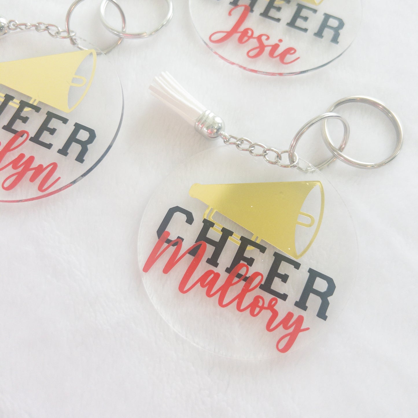 Personalized Cheer Name Keychain for Backpacks, Sports Bags, Luggage